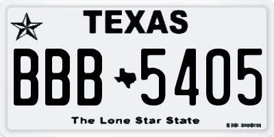 TX license plate BBB5405