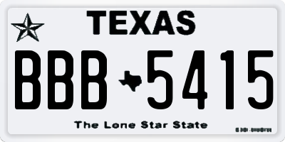 TX license plate BBB5415