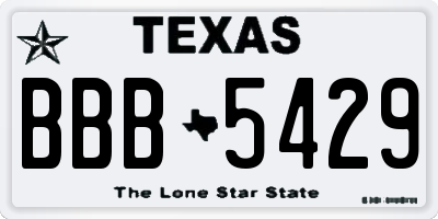 TX license plate BBB5429