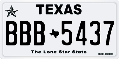 TX license plate BBB5437