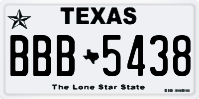 TX license plate BBB5438