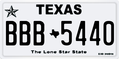 TX license plate BBB5440