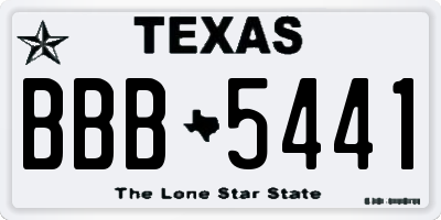 TX license plate BBB5441