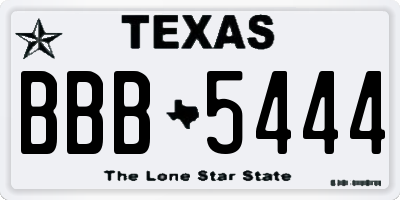 TX license plate BBB5444