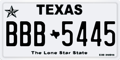 TX license plate BBB5445