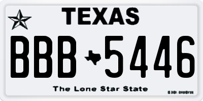 TX license plate BBB5446