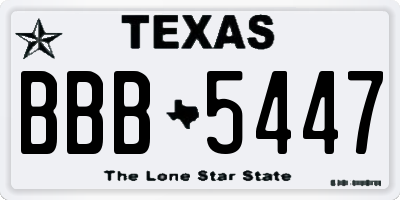 TX license plate BBB5447