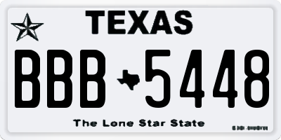 TX license plate BBB5448