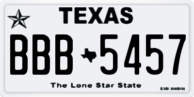 TX license plate BBB5457