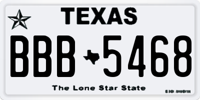 TX license plate BBB5468