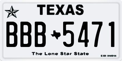 TX license plate BBB5471