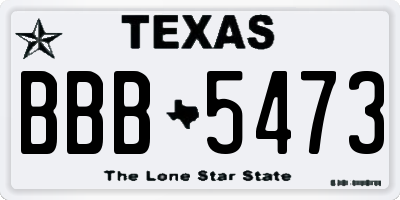 TX license plate BBB5473