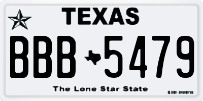 TX license plate BBB5479