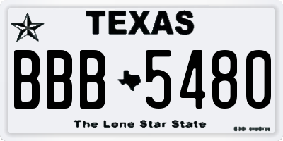 TX license plate BBB5480