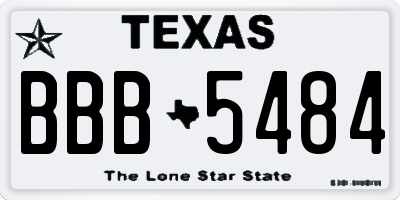 TX license plate BBB5484