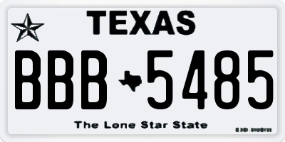 TX license plate BBB5485