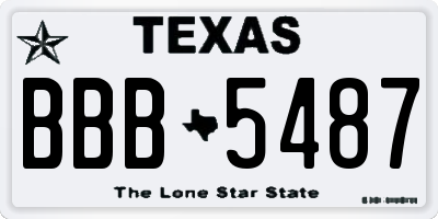 TX license plate BBB5487