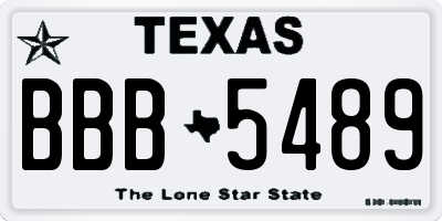 TX license plate BBB5489
