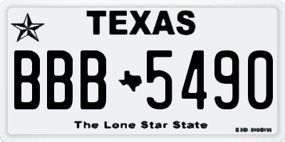 TX license plate BBB5490