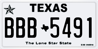 TX license plate BBB5491