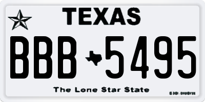 TX license plate BBB5495