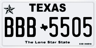 TX license plate BBB5505