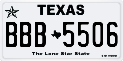 TX license plate BBB5506