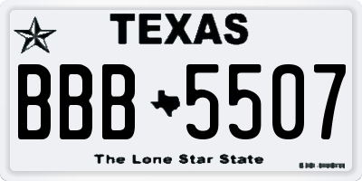 TX license plate BBB5507