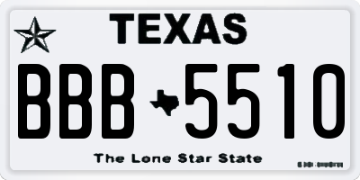 TX license plate BBB5510