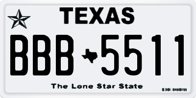 TX license plate BBB5511
