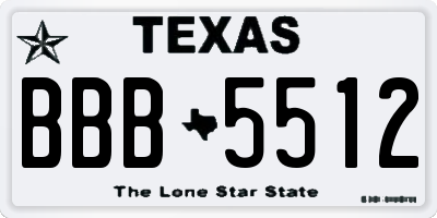 TX license plate BBB5512