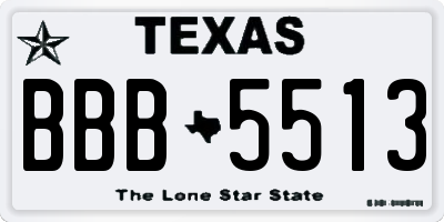 TX license plate BBB5513