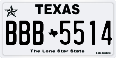 TX license plate BBB5514