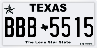 TX license plate BBB5515