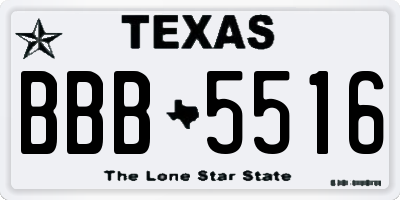 TX license plate BBB5516