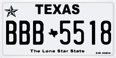 TX license plate BBB5518