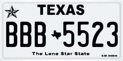 TX license plate BBB5523