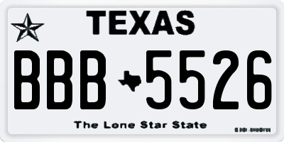 TX license plate BBB5526