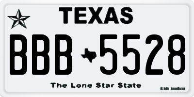 TX license plate BBB5528