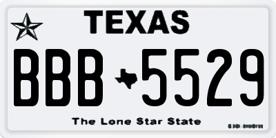 TX license plate BBB5529