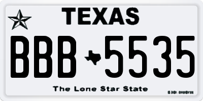 TX license plate BBB5535