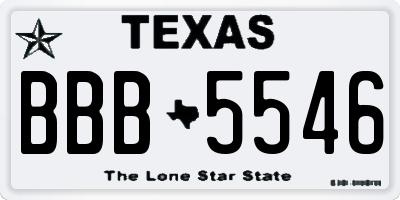 TX license plate BBB5546