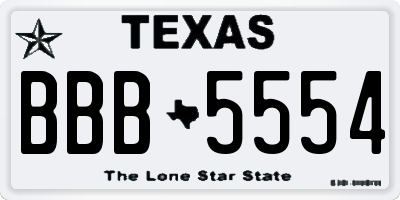 TX license plate BBB5554