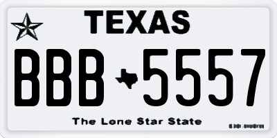 TX license plate BBB5557