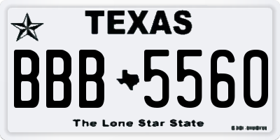 TX license plate BBB5560