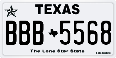 TX license plate BBB5568