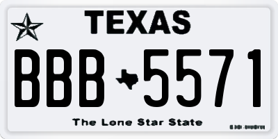 TX license plate BBB5571