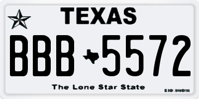 TX license plate BBB5572