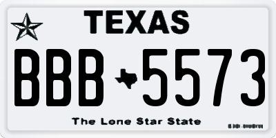 TX license plate BBB5573