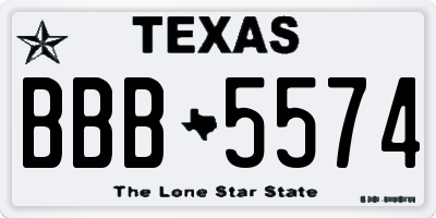 TX license plate BBB5574